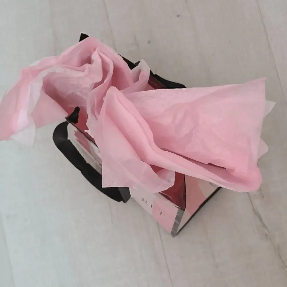 💗 VICTORIA'S SECRET Empty Paper Pink Shopping Gift Bag Cloth Handles w/Tissues